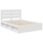 Bed Frame with Headboard White 140 x 200 cm Solid Pine Wood