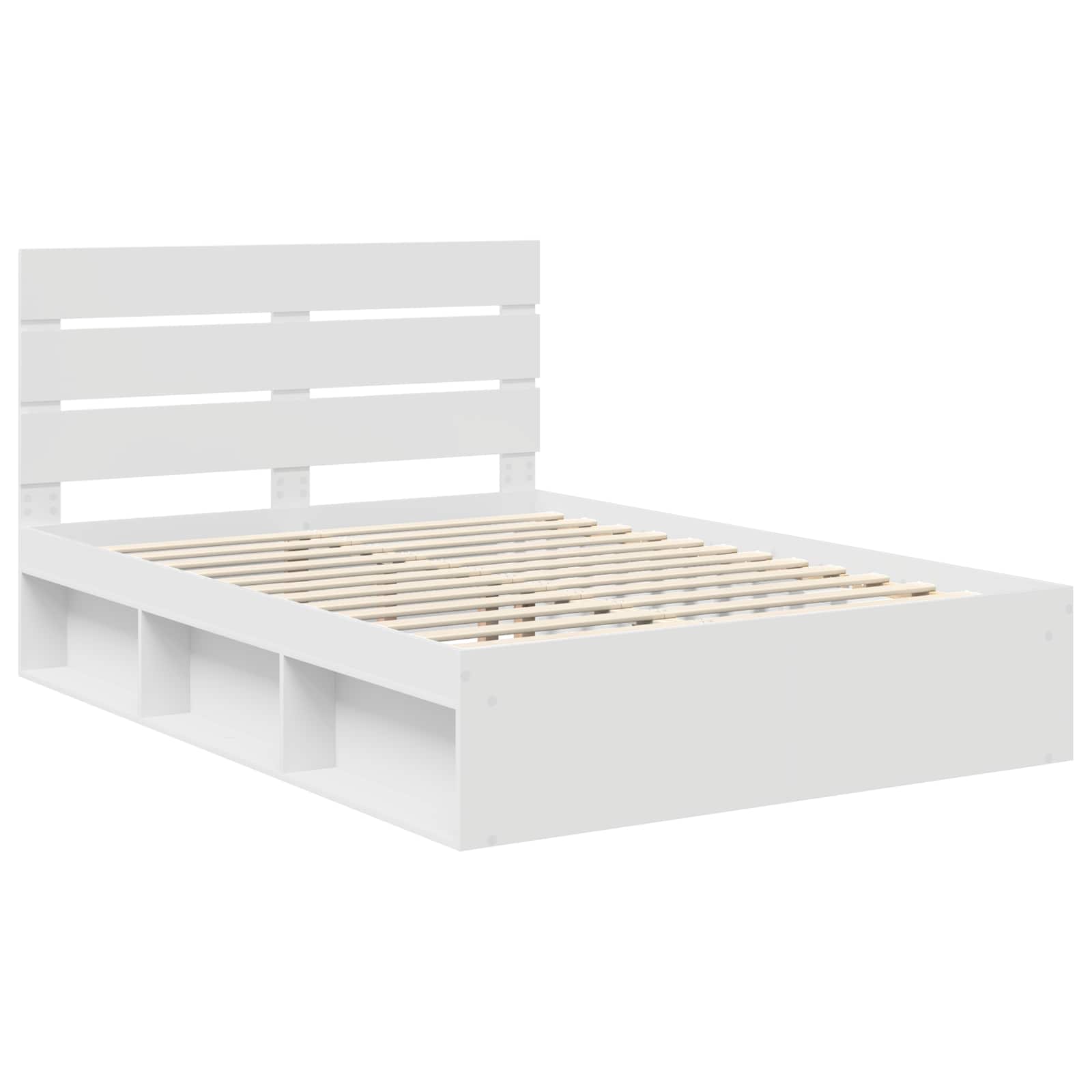Bed Frame with Headboard White 140 x 200 cm Solid Pine Wood