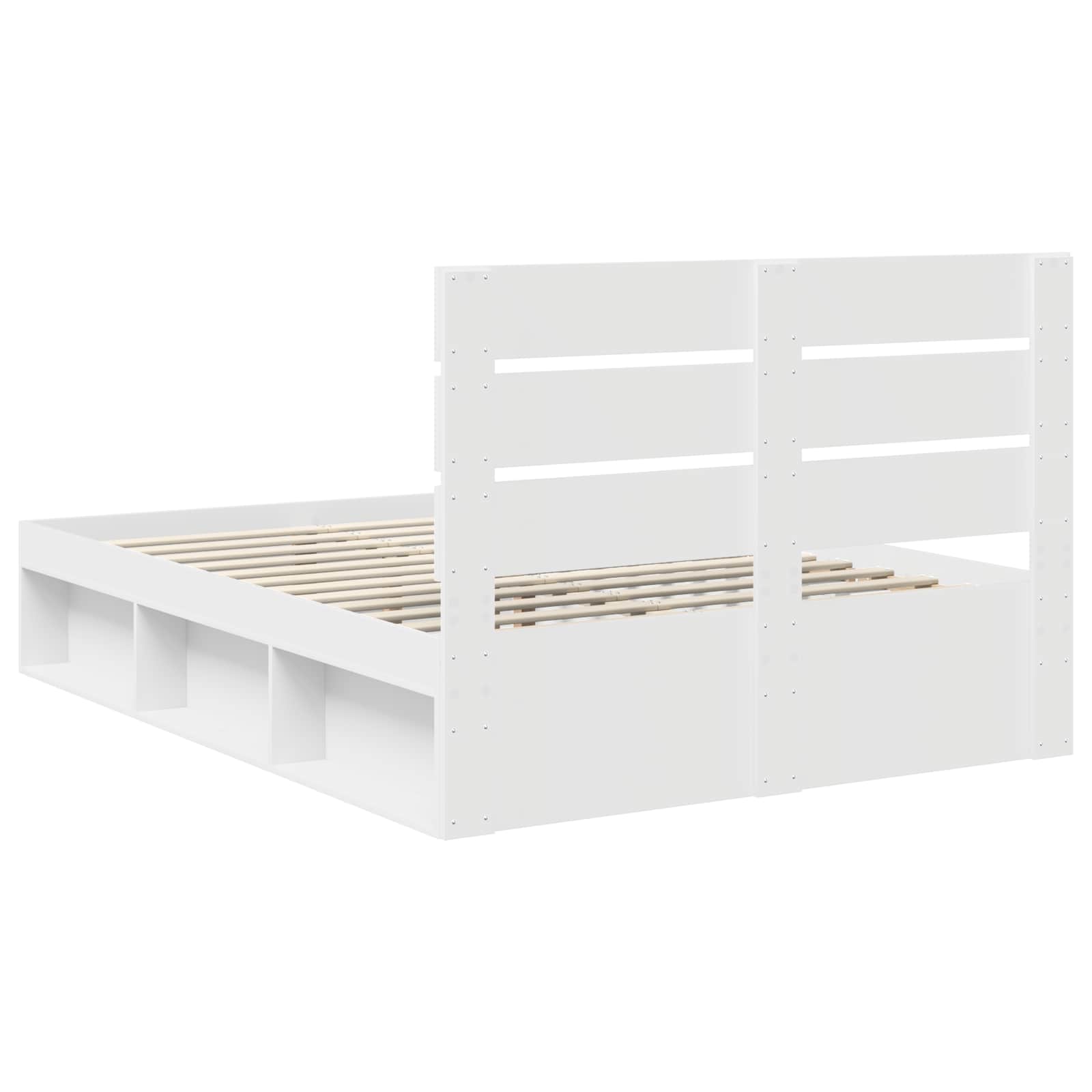 Bed Frame with Headboard White 140 x 200 cm Solid Pine Wood