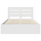 Bed Frame with Headboard White 140 x 200 cm Solid Pine Wood
