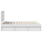 Bed Frame with Headboard White 140 x 200 cm Solid Pine Wood