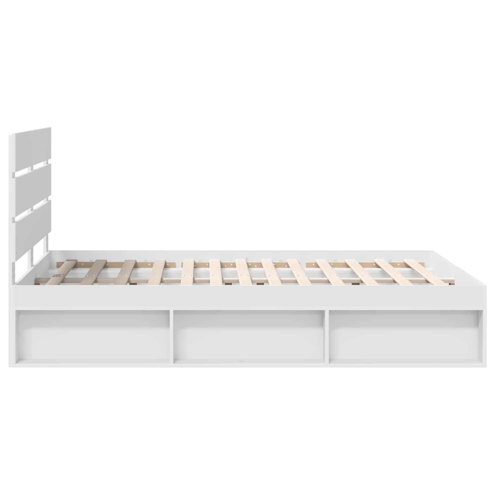 Bed Frame with Headboard White 140 x 200 cm Solid Pine Wood