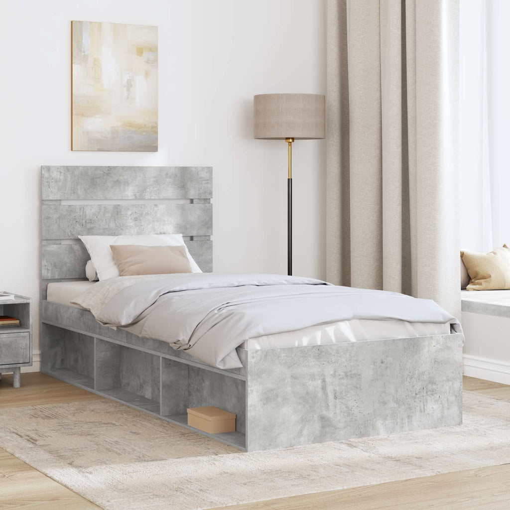 Bed Frame Concerte Grey 90 x 190 cm Solid Pine Wood
