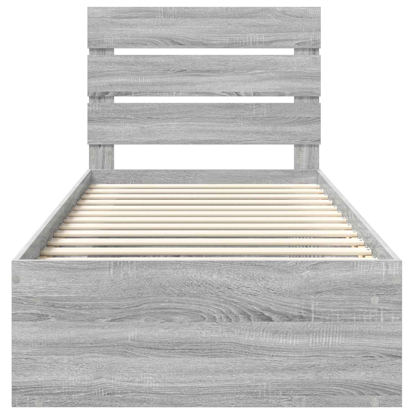 Bed Frame Grey Sonoma 90 x 190 cm Solid Pine Wood