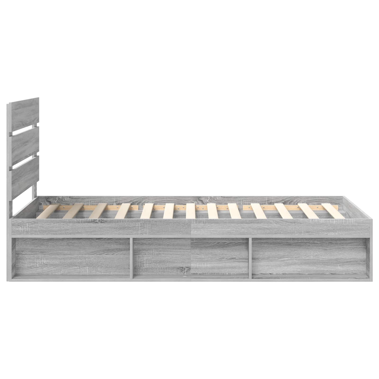 Bed Frame Grey Sonoma 90 x 190 cm Solid Pine Wood