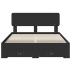 Bed Frame with Headboard Black 140 x 200 cm Engineered Wood