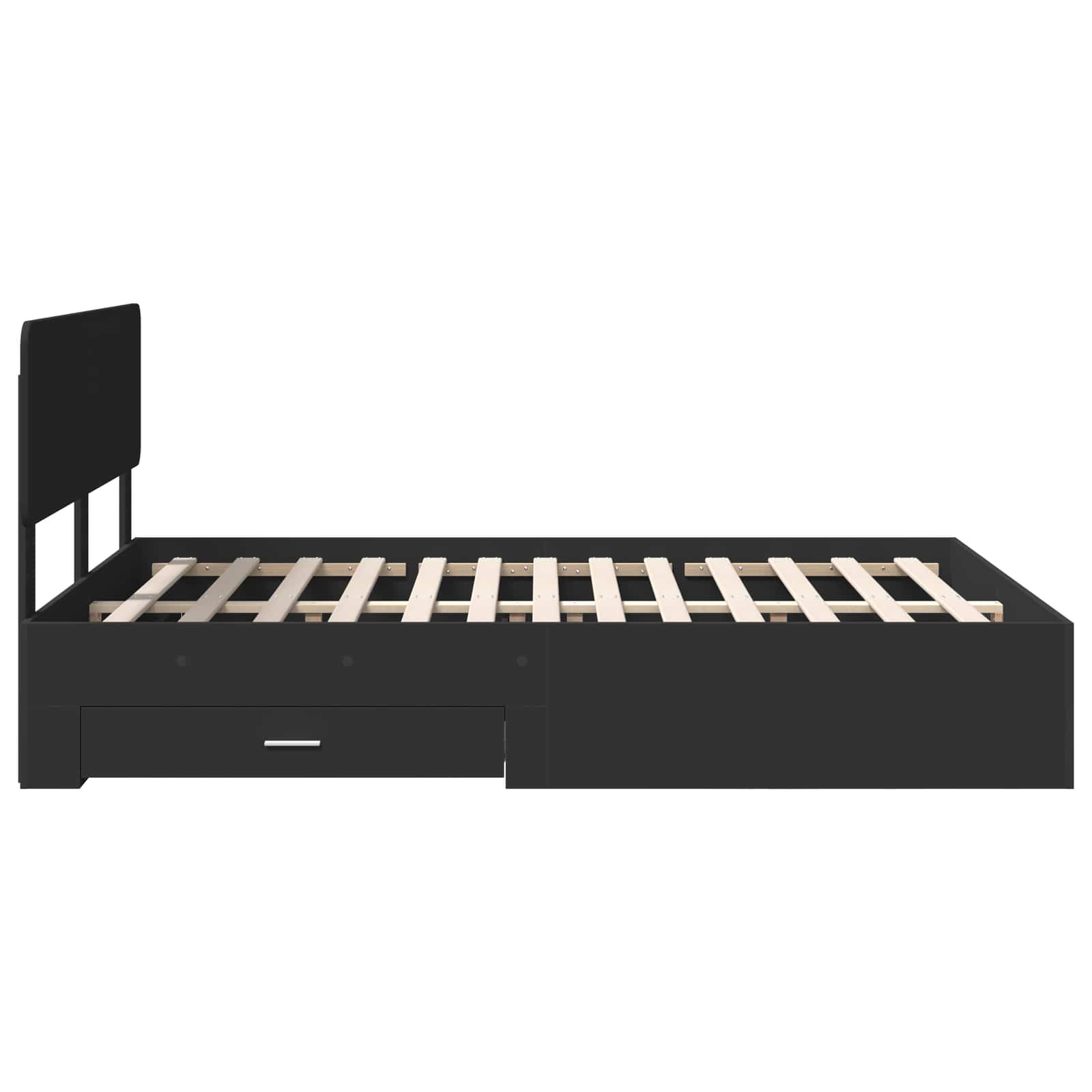 Bed Frame with Headboard Black 140 x 200 cm Engineered Wood