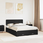 Bed Frame with Headboard Black 140 x 190 cm Engineered Wood