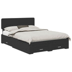 Bed Frame with Headboard Black 140 x 190 cm Engineered Wood
