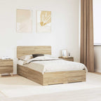 Bed Frame with Drawer Sonoma Oak 135 x 190 cm Engineered Wood