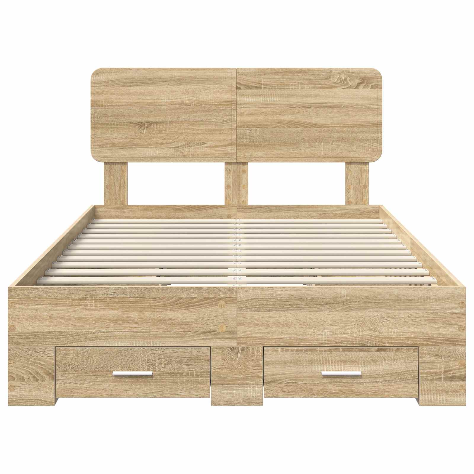 Bed Frame with Drawer Sonoma Oak 135 x 190 cm Engineered Wood