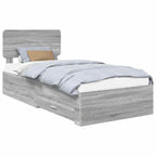 Bed Frame with Drawer Grey Sonoma 90 x 200 cm Engineered Wood