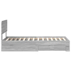 Bed Frame with Drawer Grey Sonoma 90 x 200 cm Engineered Wood