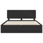 Bed Frame with Headboard Black 180 x 200 cm Solid Pine Wood