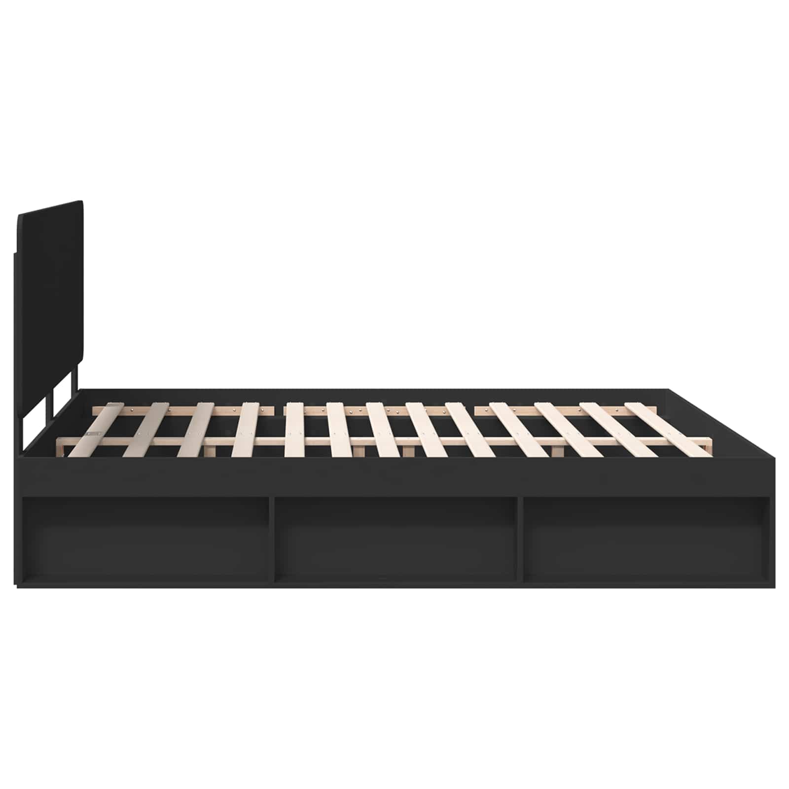 Bed Frame with Headboard Black 180 x 200 cm Solid Pine Wood