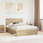 Bed Frame with Headboard Sonoma 160 x 200 cm Solid Pine Wood