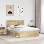 Bed Frame with Headboard Sonoma 160 x 200 cm Solid Pine Wood