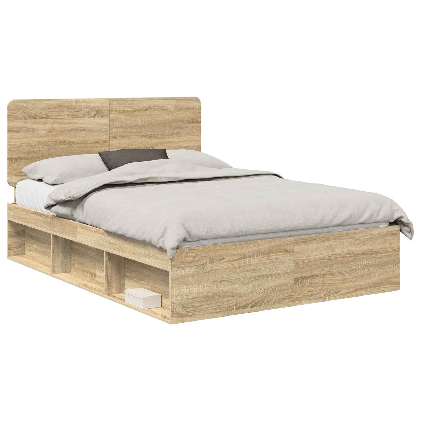 Bed Frame with Headboard Sonoma 160 x 200 cm Solid Pine Wood