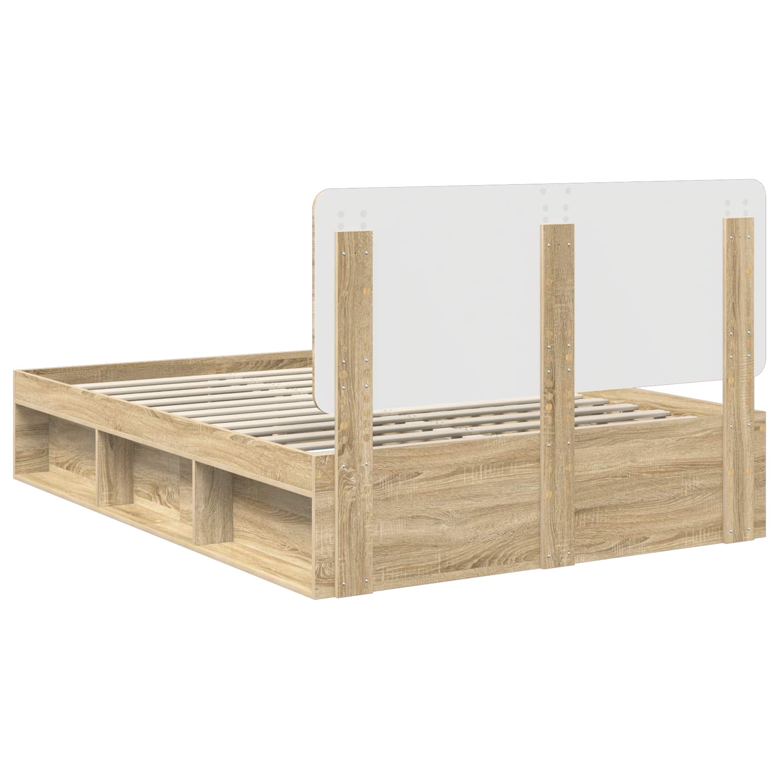 Bed Frame with Headboard Sonoma 160 x 200 cm Solid Pine Wood