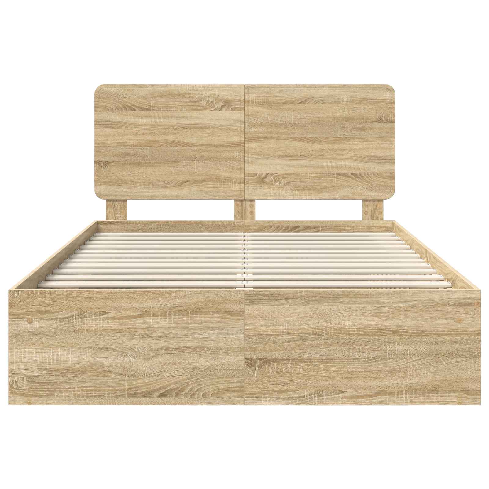 Bed Frame with Headboard Sonoma 160 x 200 cm Solid Pine Wood