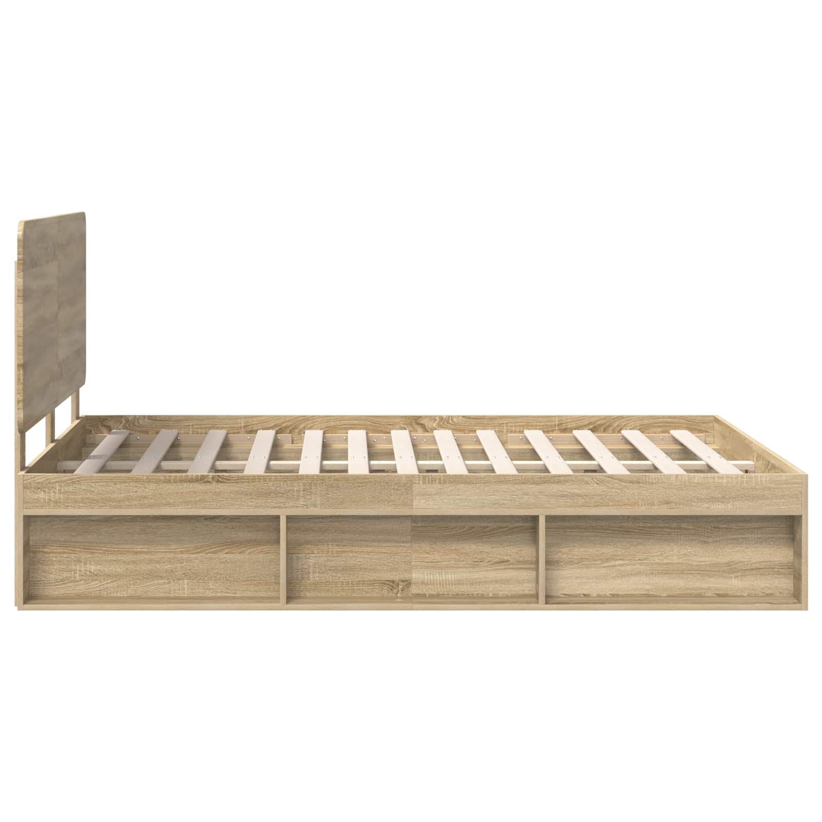 Bed Frame with Headboard Sonoma 160 x 200 cm Solid Pine Wood