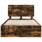 Bed Frame Smoked Oak 120 x 190 cm Solid Pine Wood