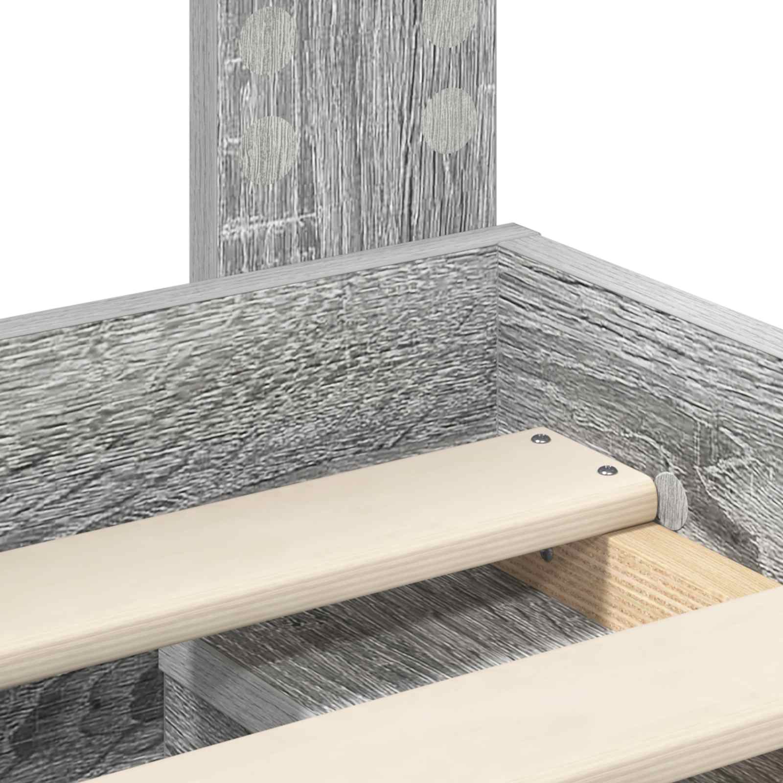 Bed Frame Grey Sonoma 90 x 200 cm Solid Pine Wood
