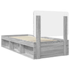 Bed Frame Grey Sonoma 90 x 200 cm Solid Pine Wood