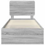 Bed Frame Grey Sonoma 90 x 200 cm Solid Pine Wood