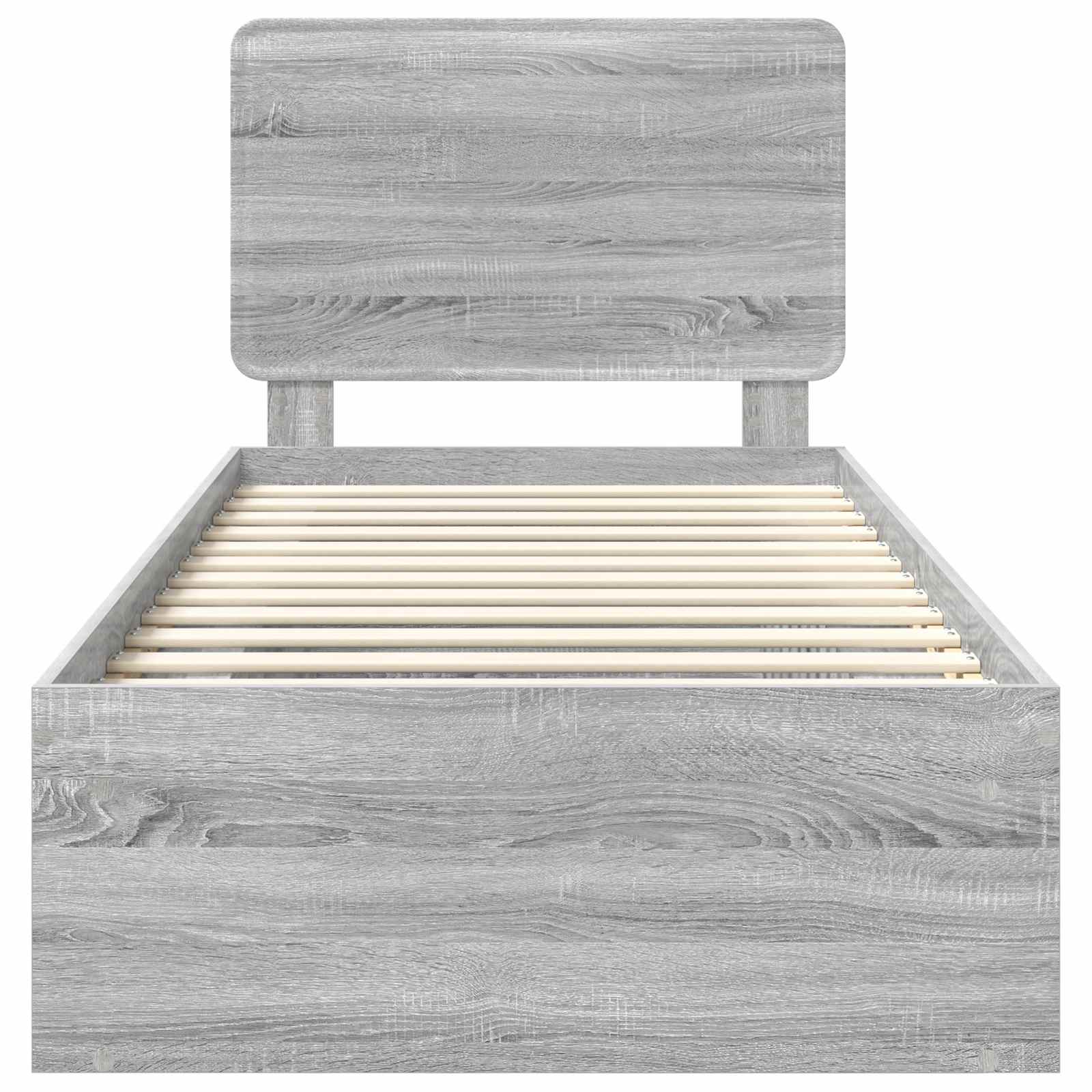 Bed Frame Grey Sonoma 90 x 200 cm Solid Pine Wood