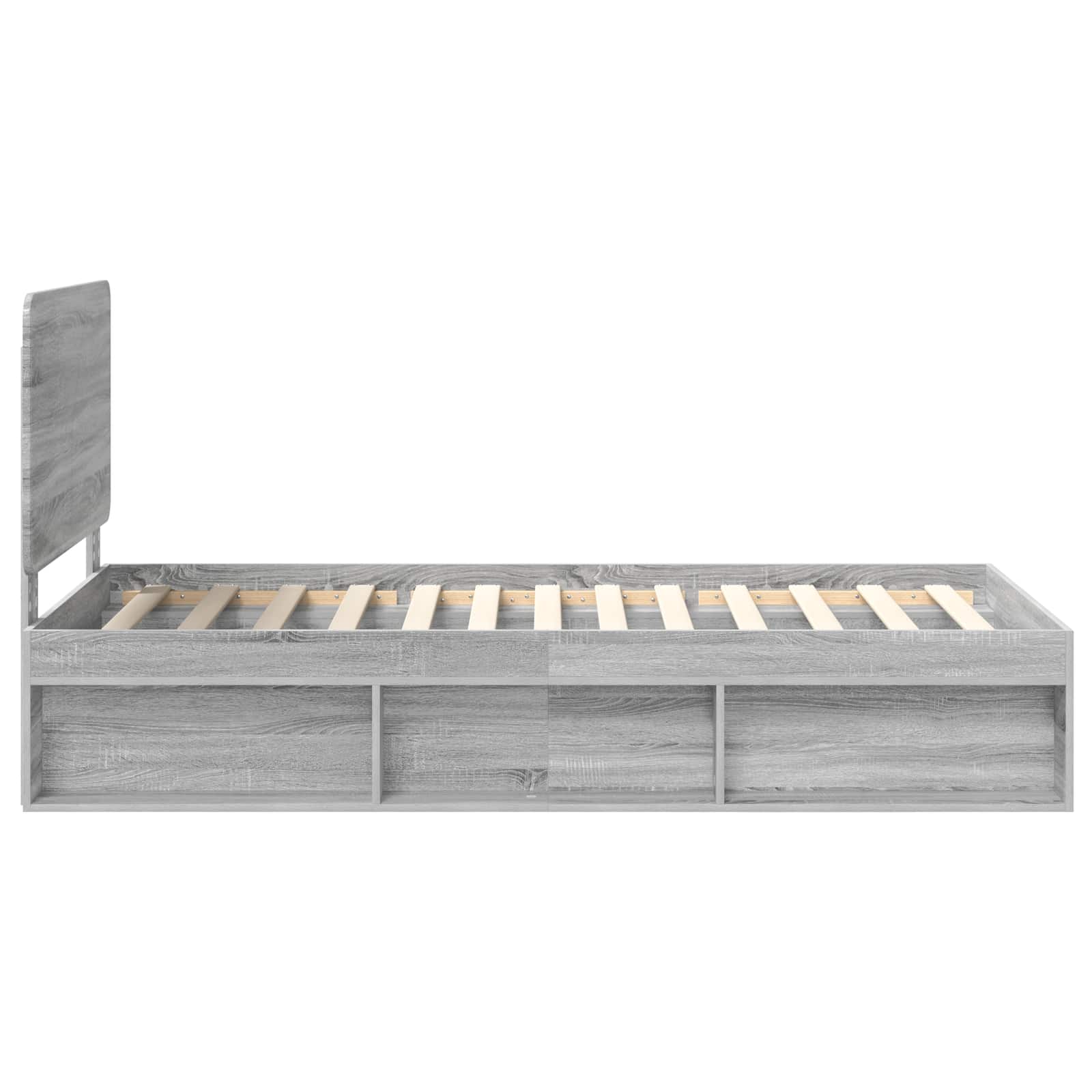 Bed Frame Grey Sonoma 90 x 200 cm Solid Pine Wood