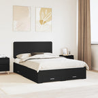 Bed Frame with Headboard Black 160 x 200 cm Engineered Wood