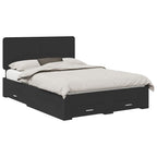 Bed Frame with Headboard Black 140 x 200 cm Engineered Wood