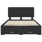 Bed Frame with Headboard Black 140 x 190 cm Engineered Wood