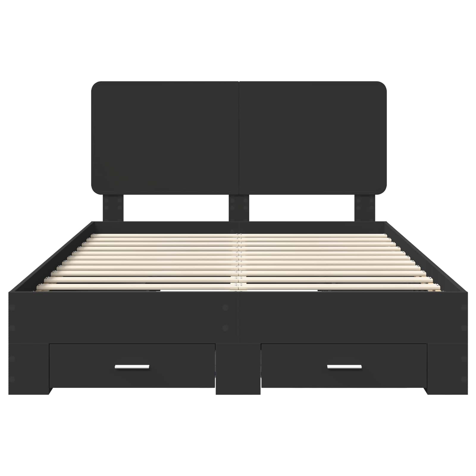 Bed Frame with Headboard Black 140 x 190 cm Engineered Wood