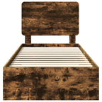 Bed Frame with Headboard Smoked Oak 90 x 200 cm Engineered Wood