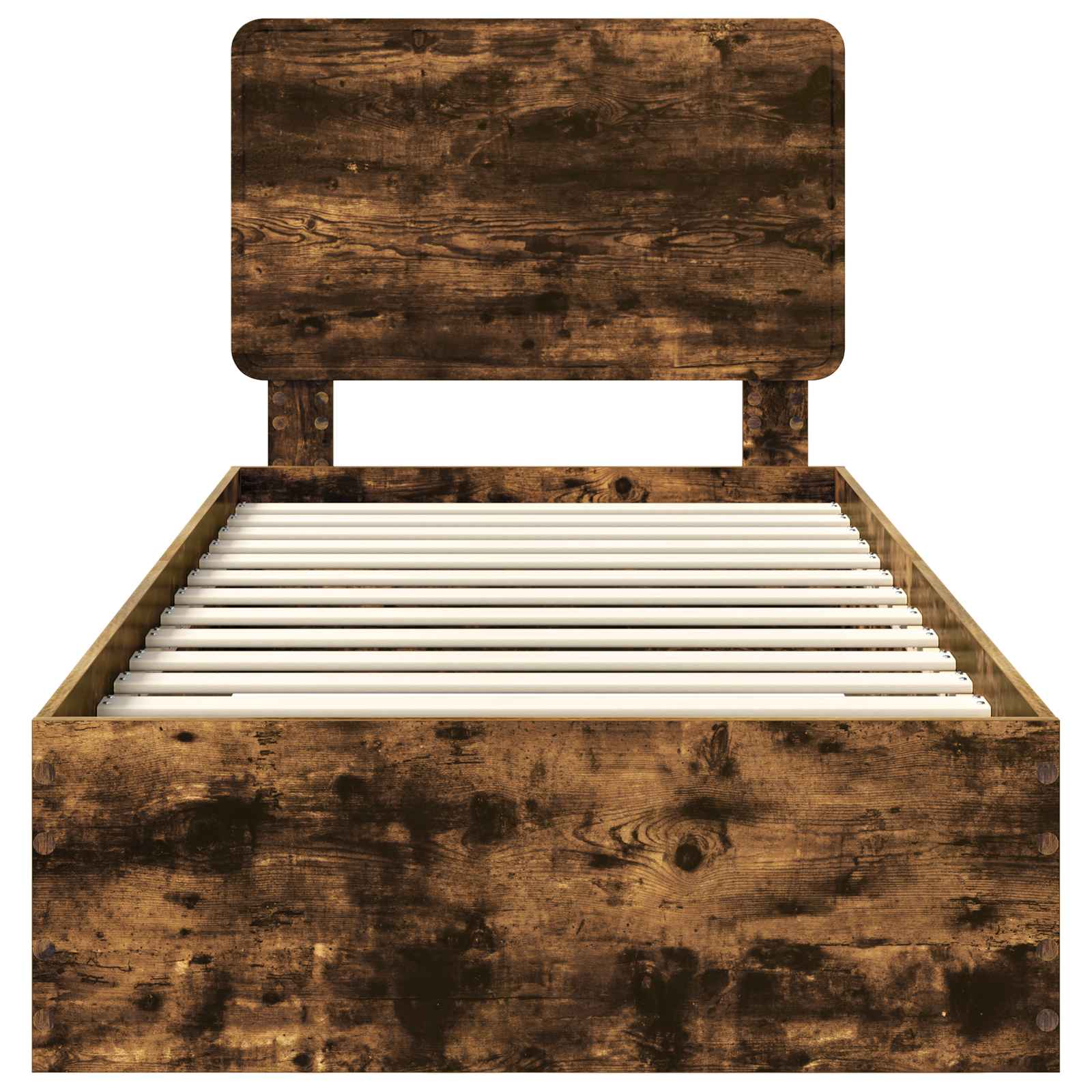 Bed Frame with Headboard Smoked Oak 90 x 200 cm Engineered Wood