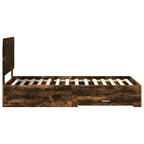 Bed Frame with Headboard Smoked Oak 90 x 200 cm Engineered Wood