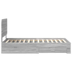 Bed Frame with Drawer Grey Sonoma 90 x 200 cm Engineered Wood