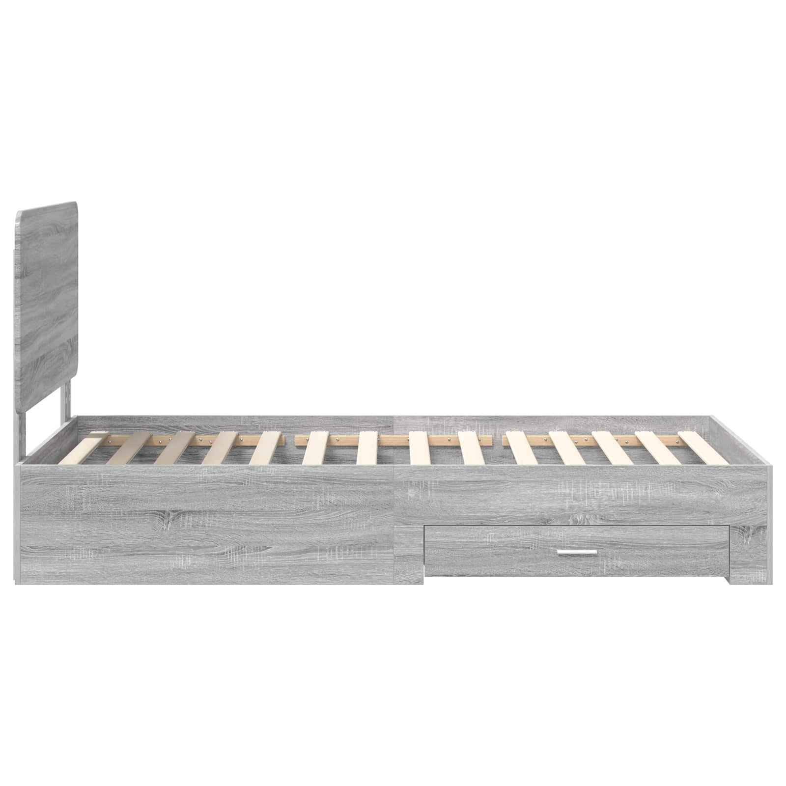 Bed Frame with Drawer Grey Sonoma 90 x 200 cm Engineered Wood