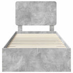 Bed Frame with Drawer Concrete Grey 90 x 190 cm Engineered Wood