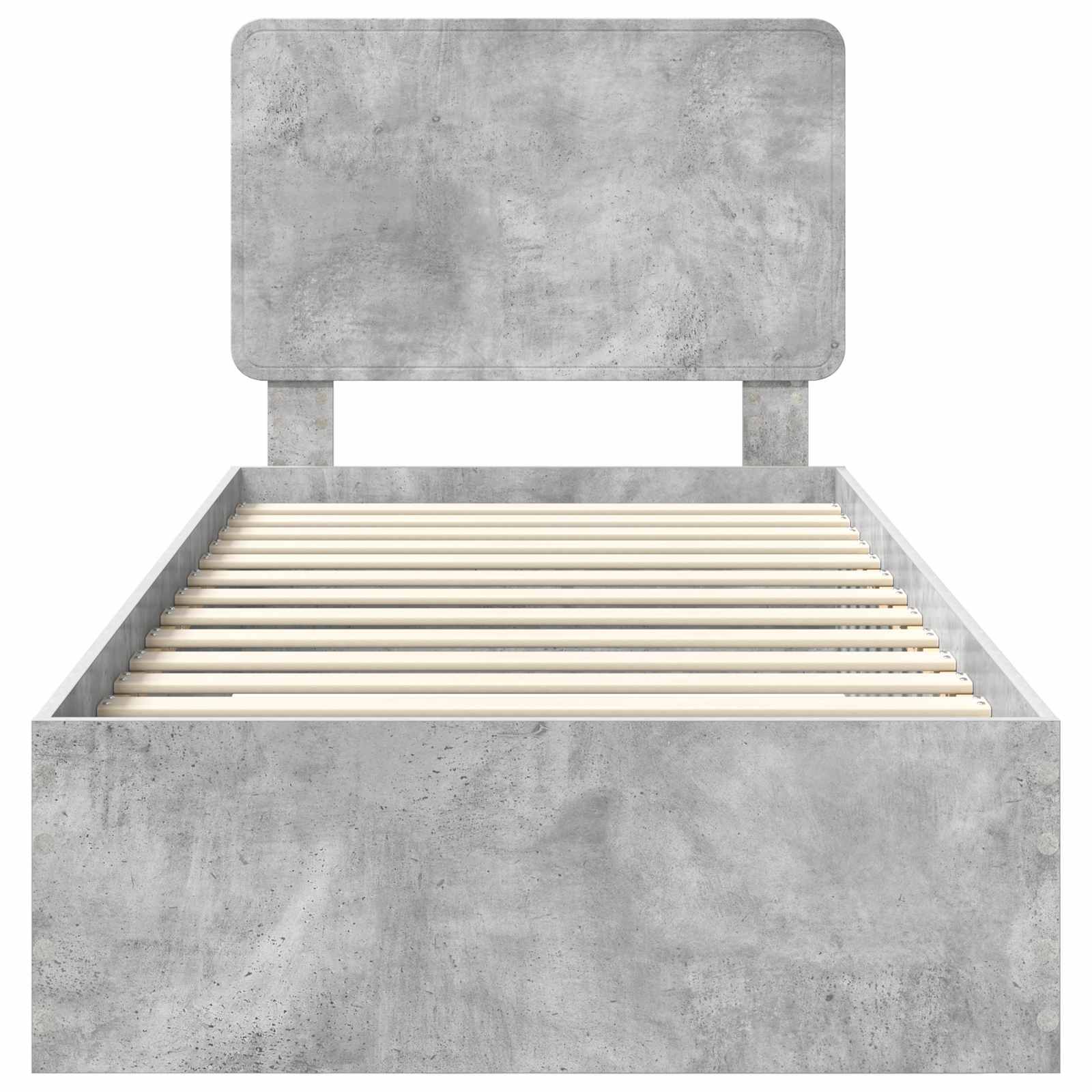 Bed Frame with Drawer Concrete Grey 90 x 190 cm Engineered Wood