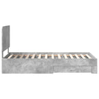 Bed Frame with Drawer Concrete Grey 90 x 190 cm Engineered Wood