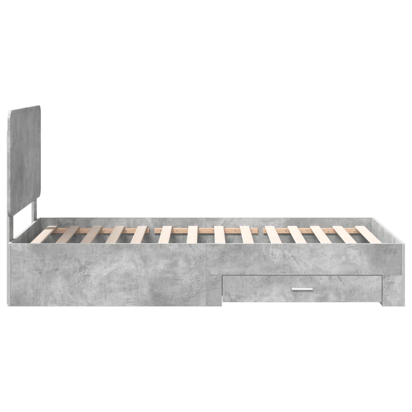 Bed Frame with Drawer Concrete Grey 90 x 190 cm Engineered Wood
