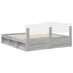 Bed Frame Grey Sonoma 200 x 200 cm Solid Pine Wood