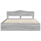 Bed Frame Grey Sonoma 200 x 200 cm Solid Pine Wood