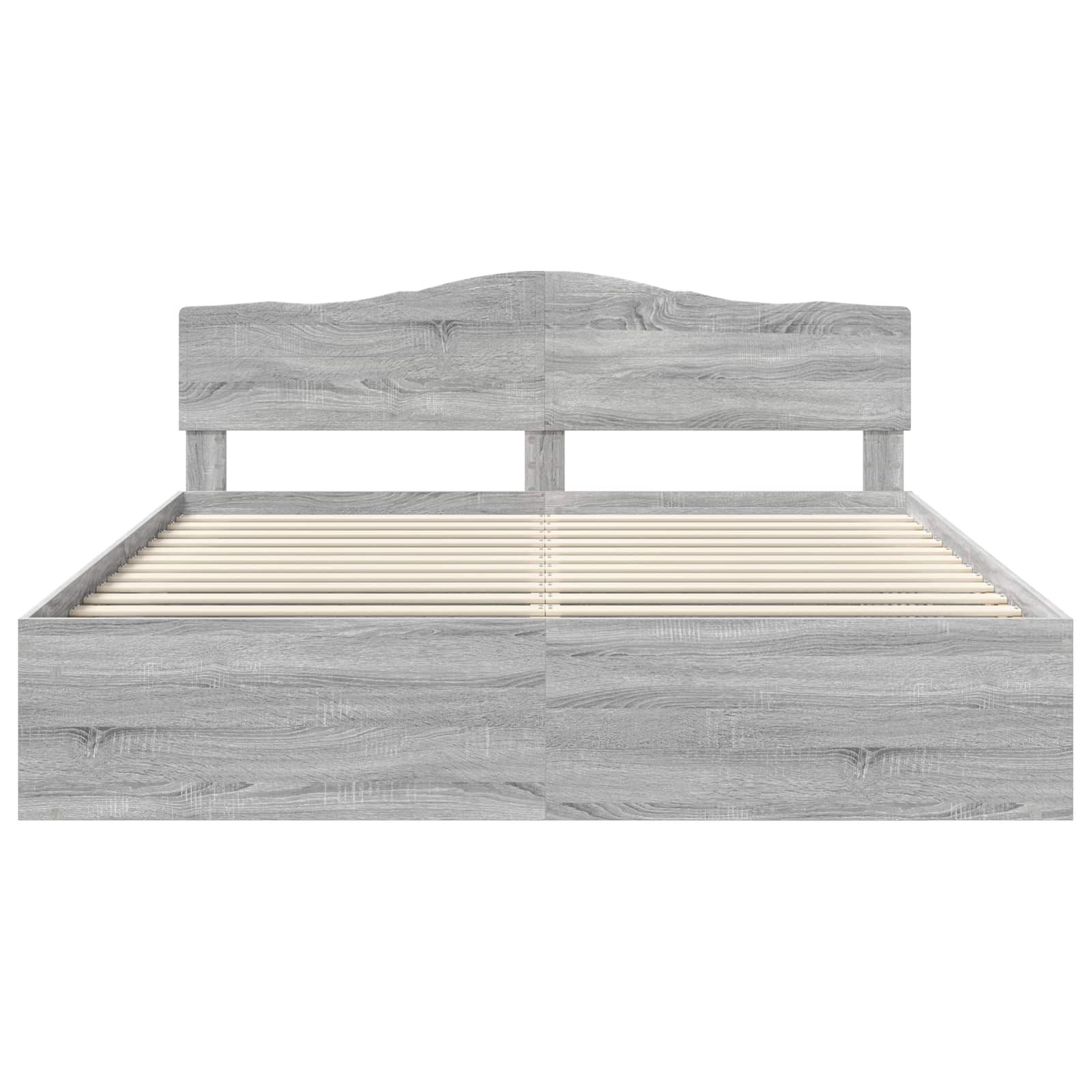Bed Frame Grey Sonoma 200 x 200 cm Solid Pine Wood