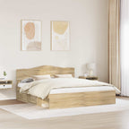 Bed Frame with Headboard Sonoma 180 x 200 cm Solid Pine Wood