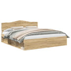 Bed Frame with Headboard Sonoma 180 x 200 cm Solid Pine Wood