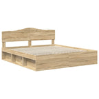 Bed Frame with Headboard Sonoma 180 x 200 cm Solid Pine Wood